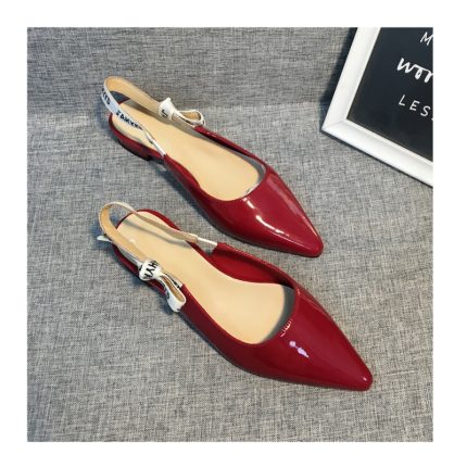 New Elegant Pointed Toe Butterfly Pump Shoes Women Fashion Casual Charming Sexy Flat Low Heel Sandals Girls Spring Summer Autumn 2