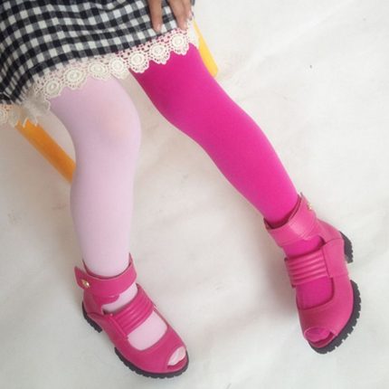 Girls Candy Color Tights For Baby Kids Cute Double Color Pantyhose Girl Spring/Autumn Warm Dance Stockings 1