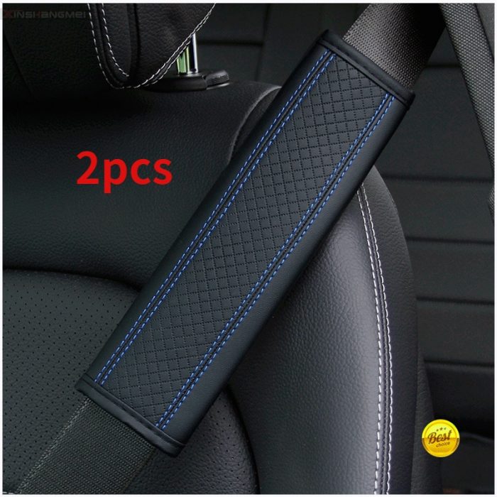 2Pcs Car accessories seat belt PU Leather Safety Belt Shoulder Cover Breathable Protection Seat Belt Padding Pad Auto Interior 1