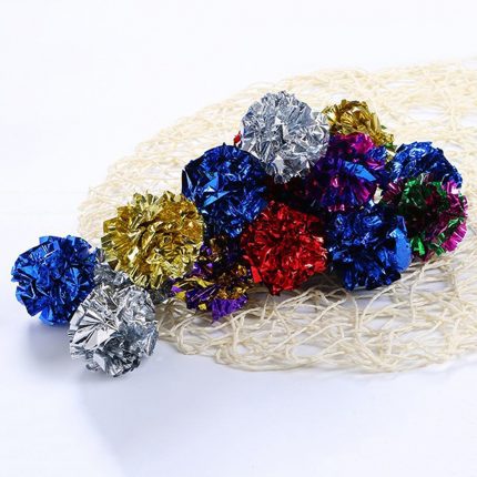 Cat Toys Multicolor Mylar Crinkle Ball Ring Paper Sound Toy for Cat Kitten Playing Interactive Pet Cat Products Supplies 2