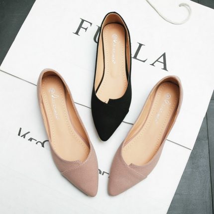 Lady Flats Pink Black Extra Small Size 31 32 Big Size 43 44 45 46 Woman Flat Heel Shoes Working Flats Solid Color Slip on Loafer 2