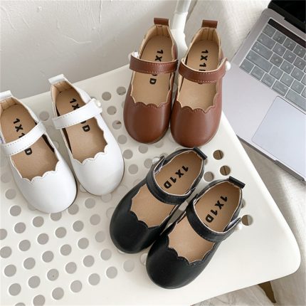 CUZULLAA 2022 Spring Autumn Children Casual Shoes Baby Girls Princess Leather Dress Shoes 21-30 Kids Soft Sole Flats 1-6 Years 2
