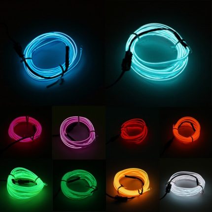 1m/3m/5m Neon LED Car Interior Lighting Strips Auto LED Strip Garland EL Wire Rope Car Decoration lamp Flexible Tube 1