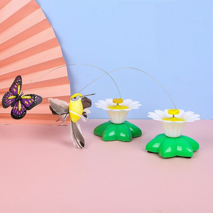 Automatic Electric Rotating Cat Toy Colorful Butterfly Bird Animal Shape Plastic Funny Pet Dog Kitten Interactive Training Toys 4
