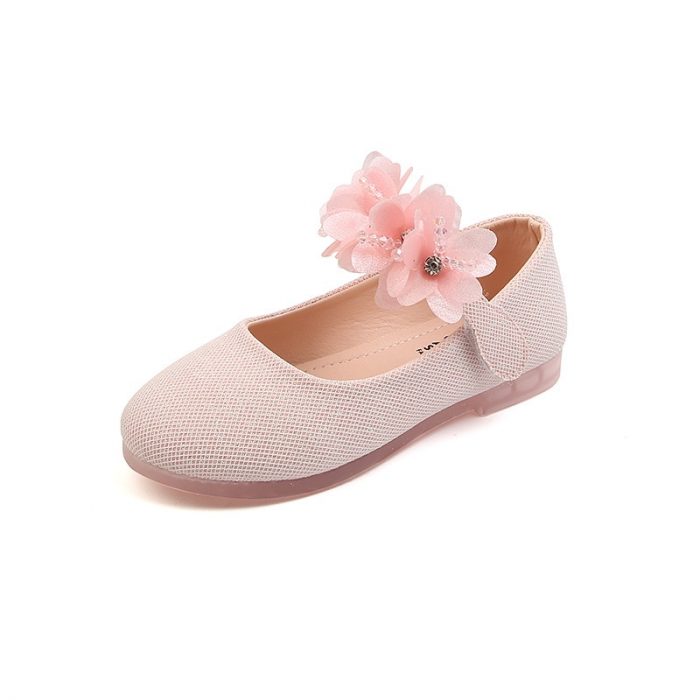 Girls Princess Soft Shoes Children Wedding Princess School Kids Spring Autumn Rhinestone Flower Sandals Fashion Single Shoes G26 1