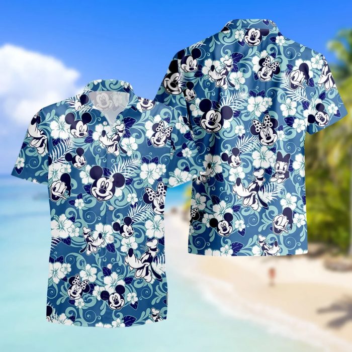 Disney Mickey Mouse Hawaiian Shirt Men's Disneyland Short Sleeve Button Up Shirt Casual Fashion Beach Shirt Vintage Tops 4
