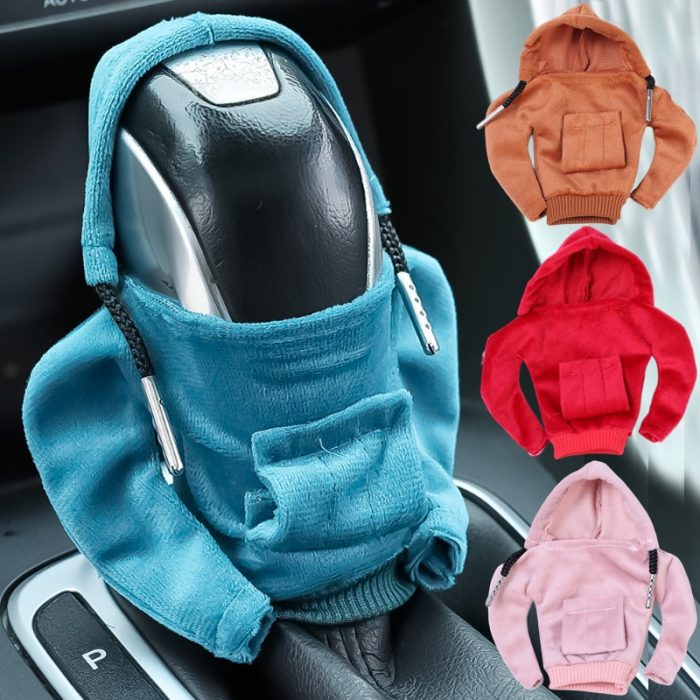 Fashion Hoodies Car Gear Shift Knob Cover Manual Handle Gear Shift Decor Hoodie Covers Automatic Car Interior Accessories 1