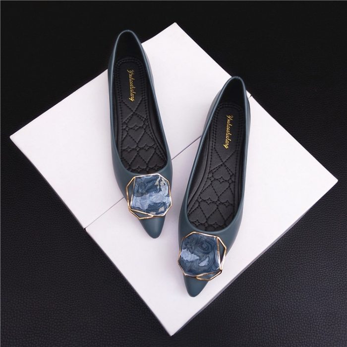 Pointed Flat Shoes Women Mocasines Mujer Black Pointed Toe Flats Spring Summer Large Size 43 44 45 46 Nude Flats Navy Blue Daily 1