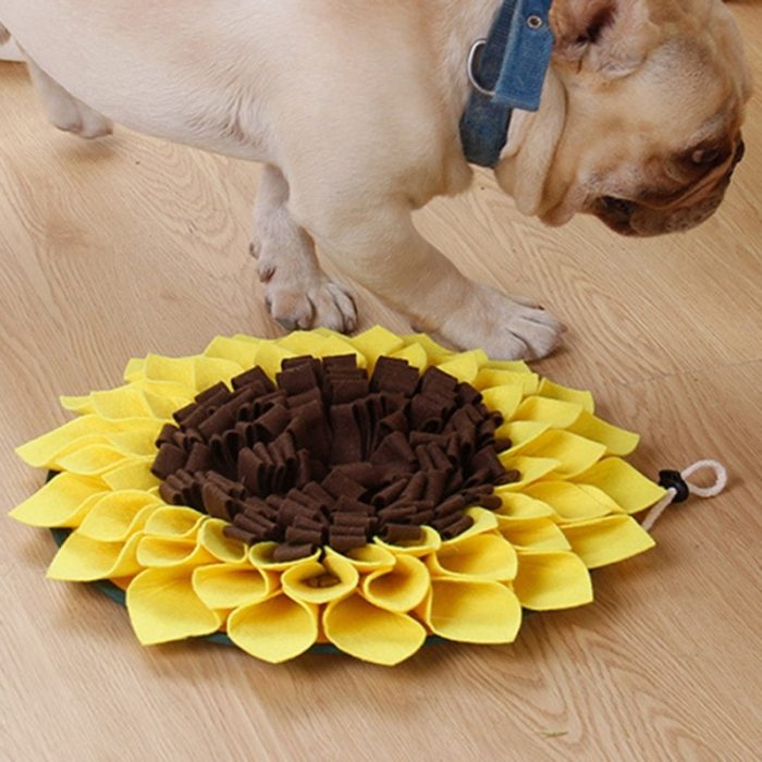 Pet Sniffing Mat Training Blanket Dog Snuffle Mat Sunflower Pad Dog Relieve Stress Nosework Puzzle Toy Mat Pet Nose Foraging Pad 1