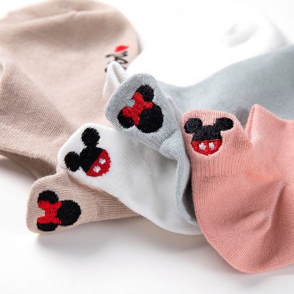 Disney New Summer Thin Cotton Girl Socks Mickey Head Embroidered Socks Cartoon Minnie Girl Socks Cotton Women Socks 2