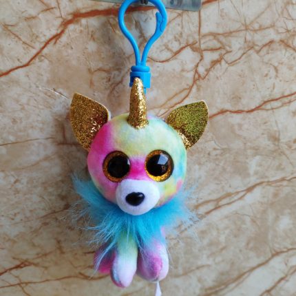 Ty Plush Keychain Cute Big Eyes Plush Stuffed Animal Pendant Keychain Penguin Owl Unicorn Rabbit Children Toy Decoration 10cm 2