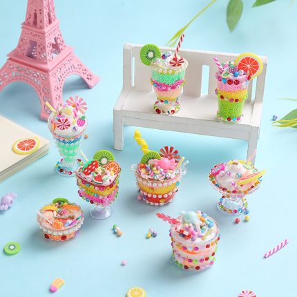 Children Ice Cream Mini Cup Handmade Toy Dessert Party  Cream Glue Material Pack Kids DIY Art and Crafts Toys Girls Gifts 2