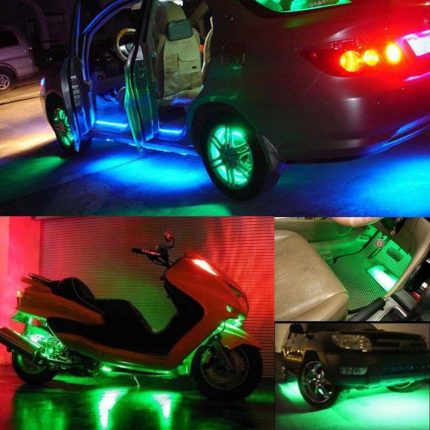 2 PCS LED strip SMD3528 Waterproof Flexible 30CM Red Green Blue White Warm white Super bright car Styling decor stickers lamp 4