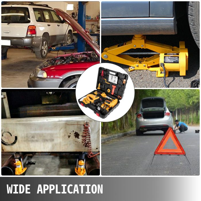 VEVOR 3 Ton Electric Car Jack Kit 12V DC Portable Auto Scissors Jack With Impact Wrench Air Pump Electric Car Lift Repair Tool 2