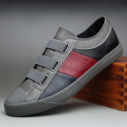 Man Spring Autumn Hot Fashion Slip-On Cool Loafers Leisure Patckwork Flat Skate Shoes 2023 Men Leather Casual Shoes 1