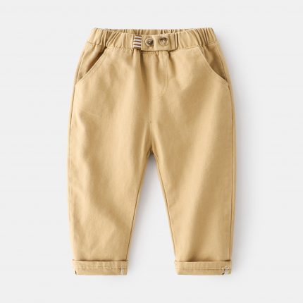 IYEAL 2023 New Boys' Fashion Korean Casual Pants Spring Cotton Comfortable Mid Waist Casual Pants 2