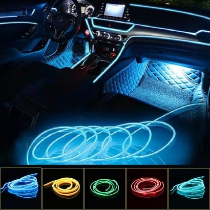 1m/3m/5m Neon LED Car Interior Lighting Strips Auto LED Strip Garland EL Wire Rope Car Decoration lamp Flexible Tube 2
