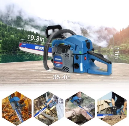 62cc Gas Chainsaw 20 Inch Power Chain Saws 2 Stroke Handed Petrol Chainsaws Gasoline Chain Saw Garden Tool 2