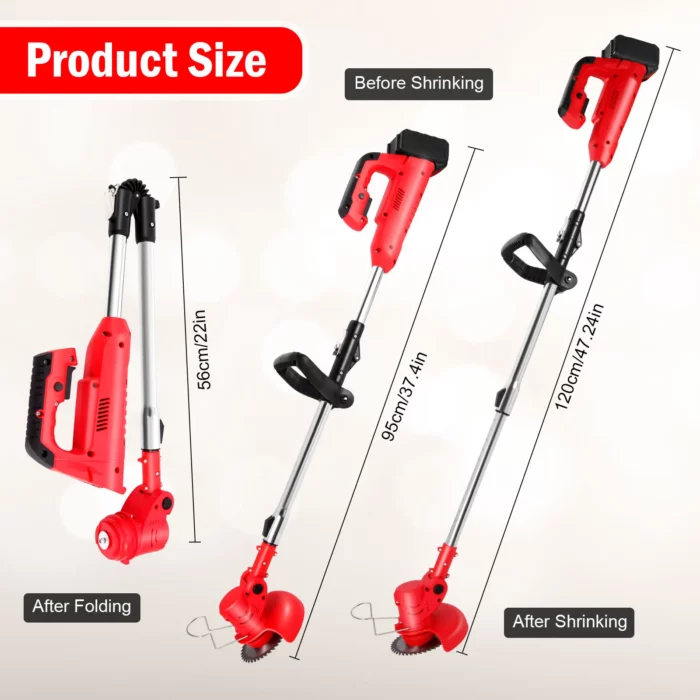 Multi-functional Electric Mower Lithium-electric Herbicide Adjustable Lawn Mower Pruning Cutter Garden Tool With 2Pcs Battery 5