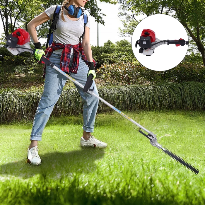 Grass Trimmer 2-Stroke 51.7cc 1.4KW 4-in-1 Function Lawn Mower Gardener Hedge Shears Chainsaw CG520 1