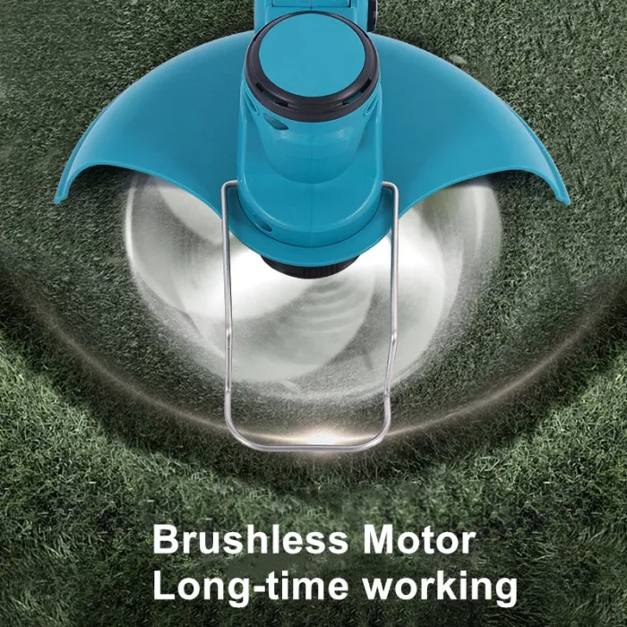 8 Inch Cordless Electric Lawn Mower Brushless Motor Grass Trimmer Adjustable Length Angle Telescopic Pruning Garden Tools Wheel 5