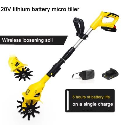 20V Handheld Tiller Garden Rotary Cultivator Machine Cordless Garden Power Tool Professional Portable Cultivator Garden ToolS 1