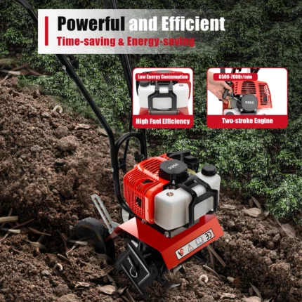 52CC 2HP Power Soil Work Tilling Yard Garden Farm Hine Gas Powered Mini Tiller Petrol Cultivator 2