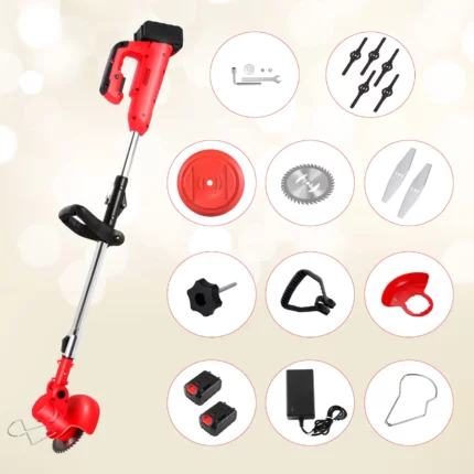 Multi-functional Electric Mower Lithium-electric Herbicide Adjustable Lawn Mower Pruning Cutter Garden Tool With 2Pcs Battery 2