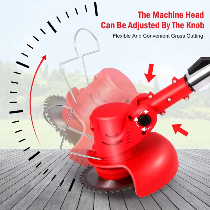 Multi-functional Electric Mower Lithium-electric Herbicide Adjustable Lawn Mower Pruning Cutter Garden Tool With 2Pcs Battery 4