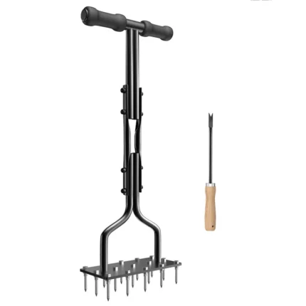 Lawn Aerator Spikes Aerating Tool, Manual Aeration Tools,Yard Aerators With Cleaning Weeder Tool For Soil & Lawns Garden Durable 1