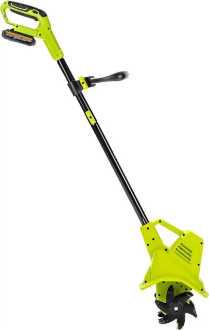 20-Volt 7.5-Inch Cordless Electric Garden Tiller Cultivator, (2AH Battery & Fast Charger Included), Green 2